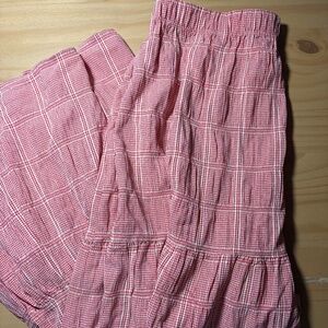 Women’s red plaid maxi skirt